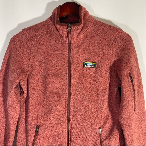 LL Bean Sweater Fleece Full-Zip Long Sleeve Front Pockets Chest Logo Jacket XS - Picture 5 of 15